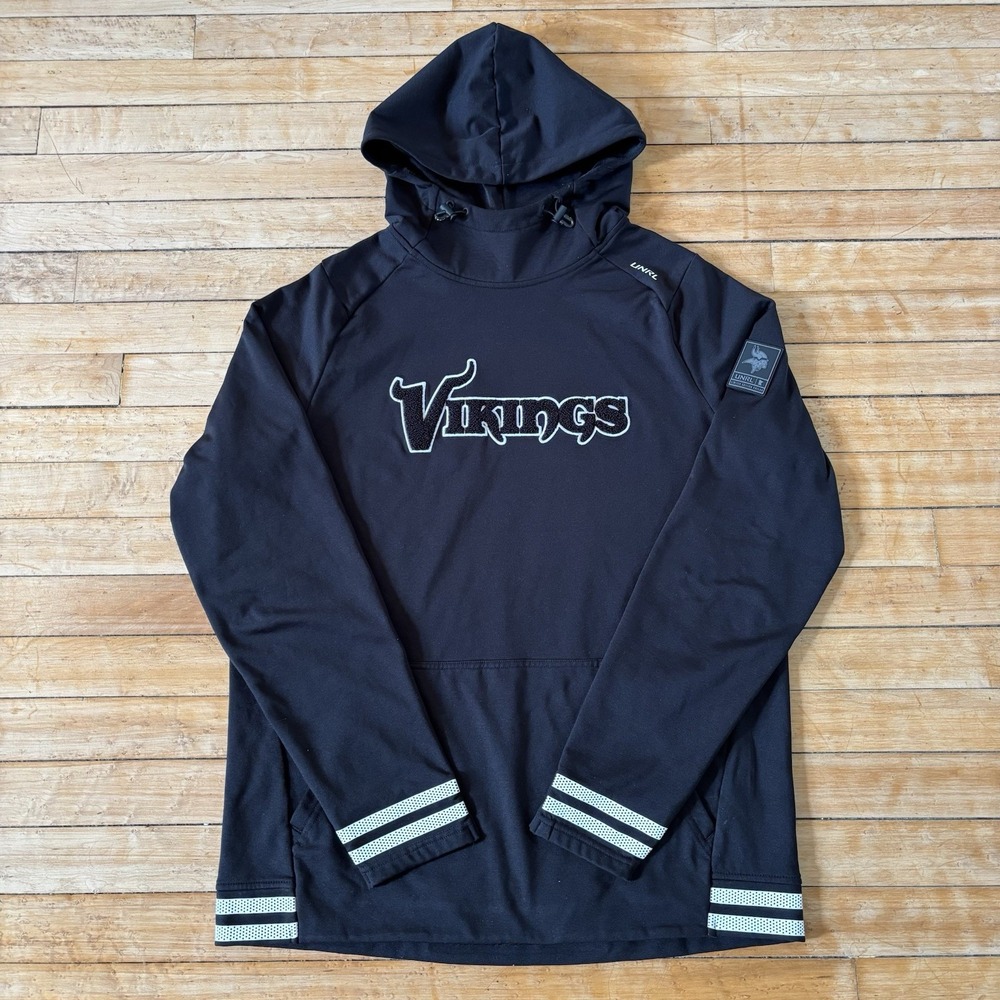UNRL x Minnesota Vikings Crossover Hoodie No. 3 Mens M Black NFL Football $108